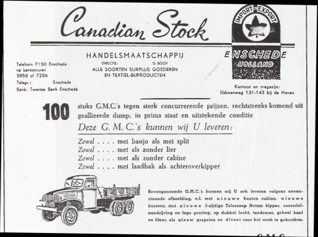 GMC surplus ad