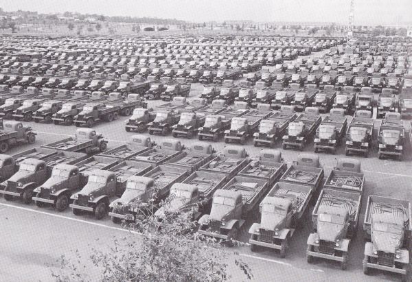 GMC line-up at factory